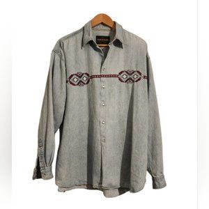 Western Embroidered Jeans Shirt